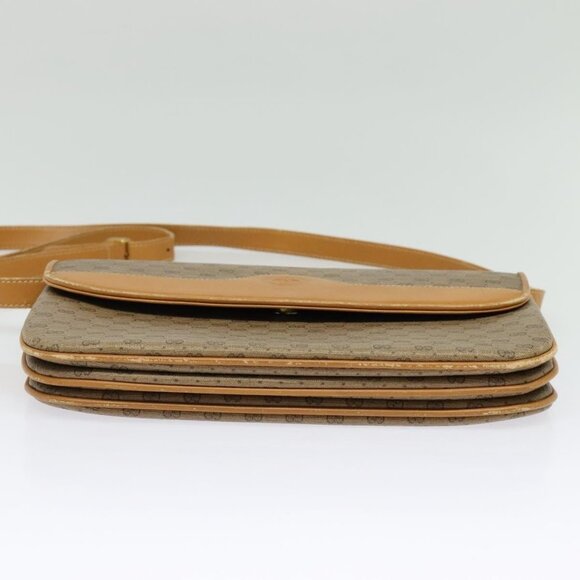 GUCCI Micro GG Supreme Shoulder Bag PVC Beige Gold 004 106 0024 Auth BA5286 - Picture 6 of 16